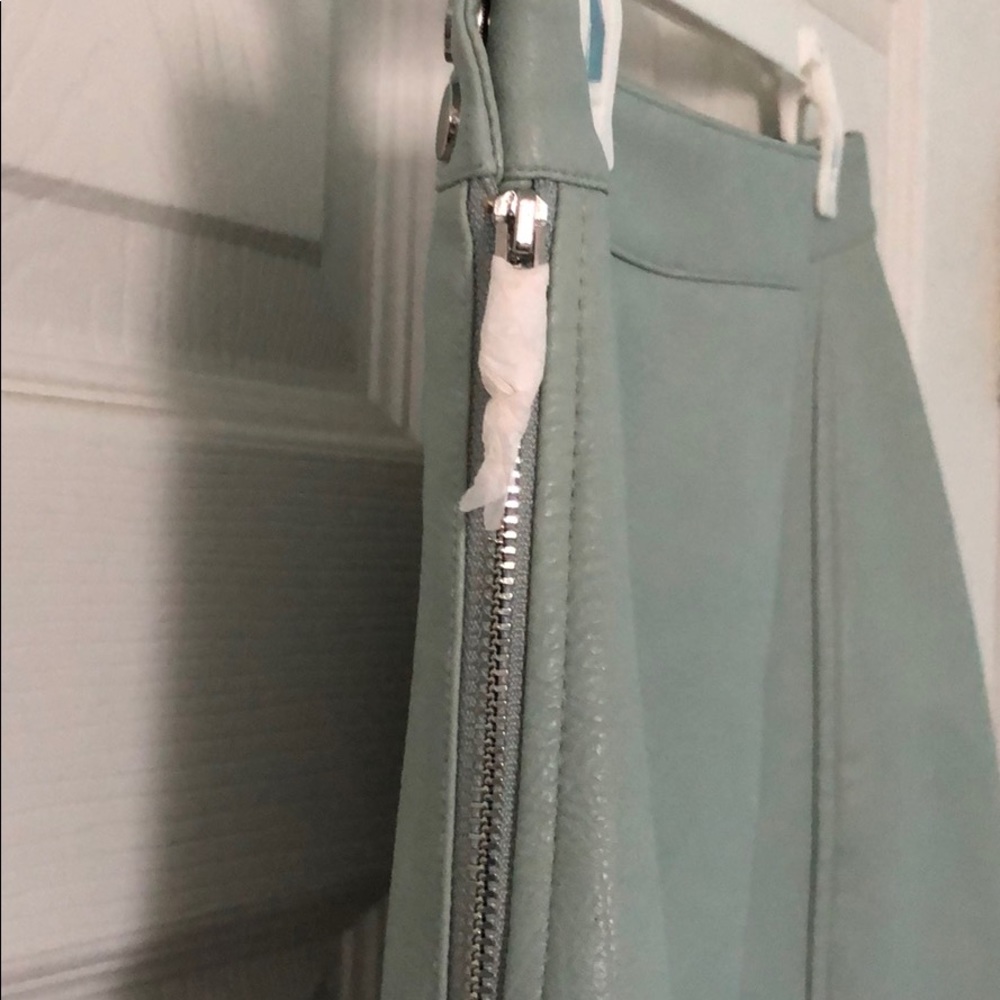 Zara light blue/gray leather mini skirt. NWT. - Picture 2 of 7